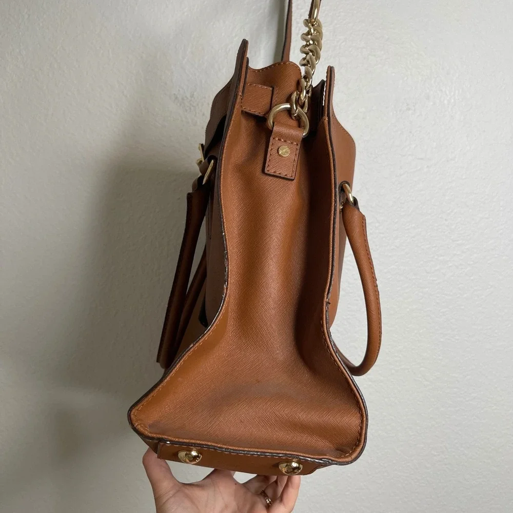 Michael Kors Hamilton‎ North South Tote Brown Saffiano Leather Handbag